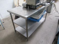 Stainless Steel Preparation Table with two Underti