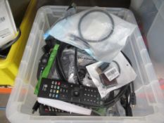 Box of miscellaneous items including cables