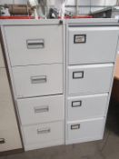 2 x metal 4 x drawer filing cabinets