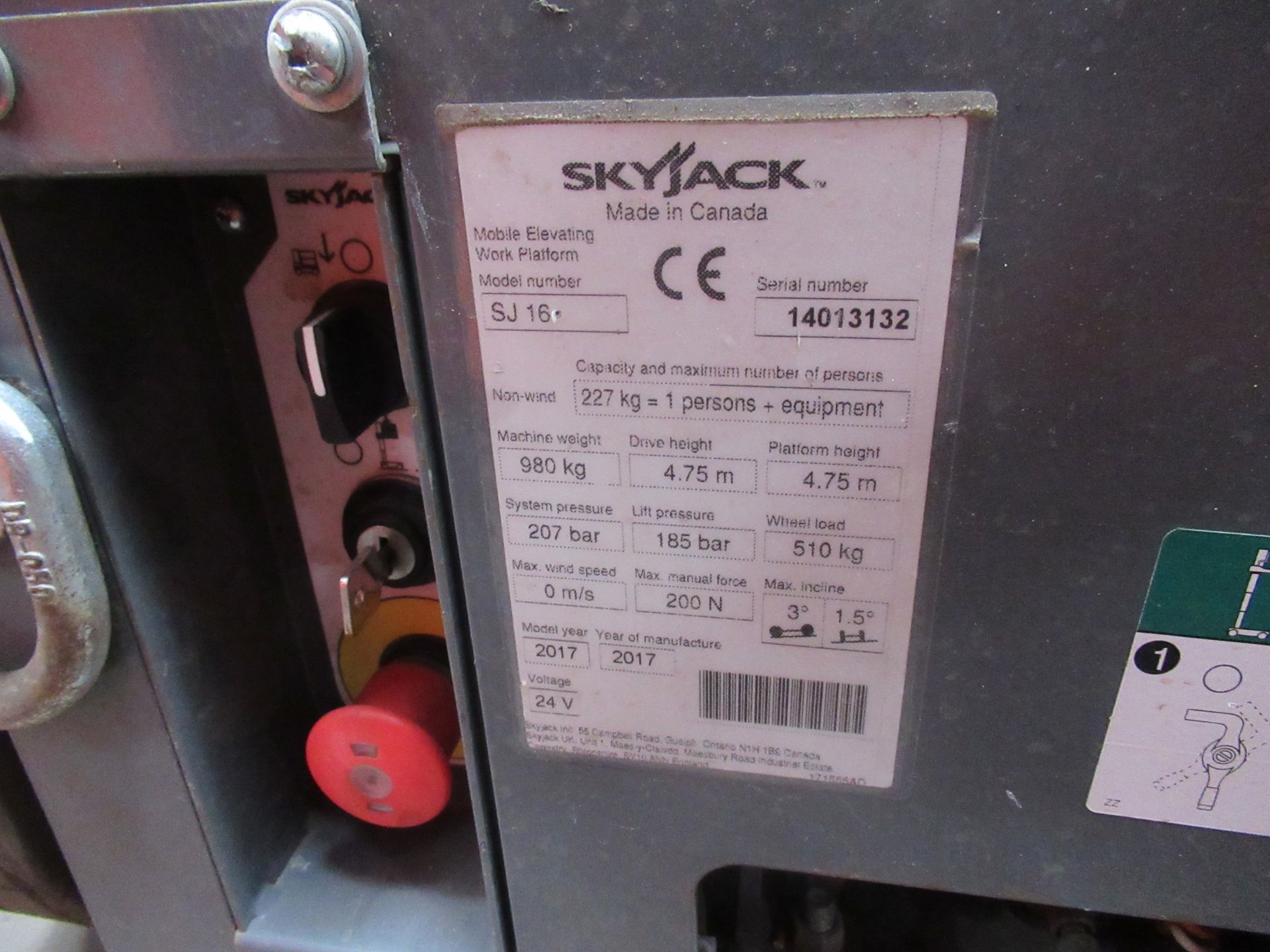 Skyjack SJ16 vertical mast lift - Image 3 of 4