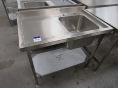 Stainless Steel Deep Well Sink Unit , 1000 x 600