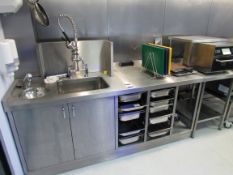 Stainless Steel Sink and Storage unit and right ha