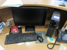 Lenovo Think Centre E73, No HDD, LG 22MK4301 Screen, Keyboard & Mouse