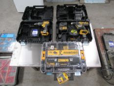 3 Various Dewalt Cordless Drill Kits all incomplete – no batteries etc.