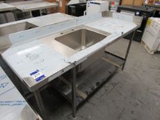 Stainless Steel Deep Well Sink Unit, 1800 x 650