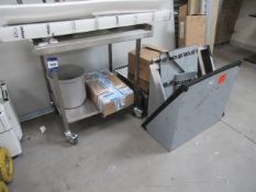 Single Shelved Stainless Steel Trolley with Various other Stainless Steel Shelving and Canopy