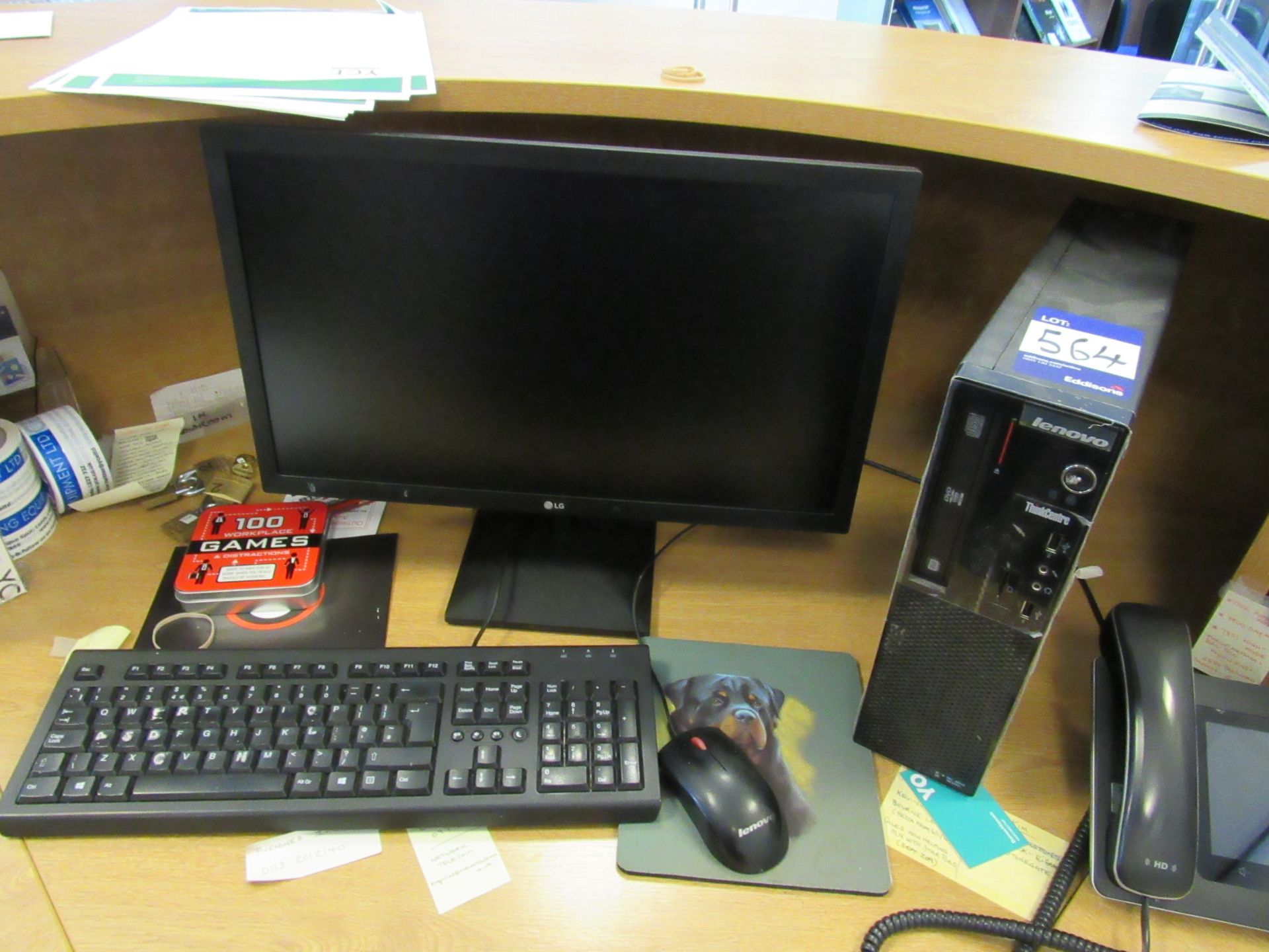 Lenovo Think Centre E73, No HDD, LG 22MK4301 Screen, Keyboard & Mouse - Image 2 of 3