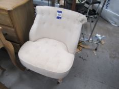 Upholstered Buttoned Bedroom Chair on Castors