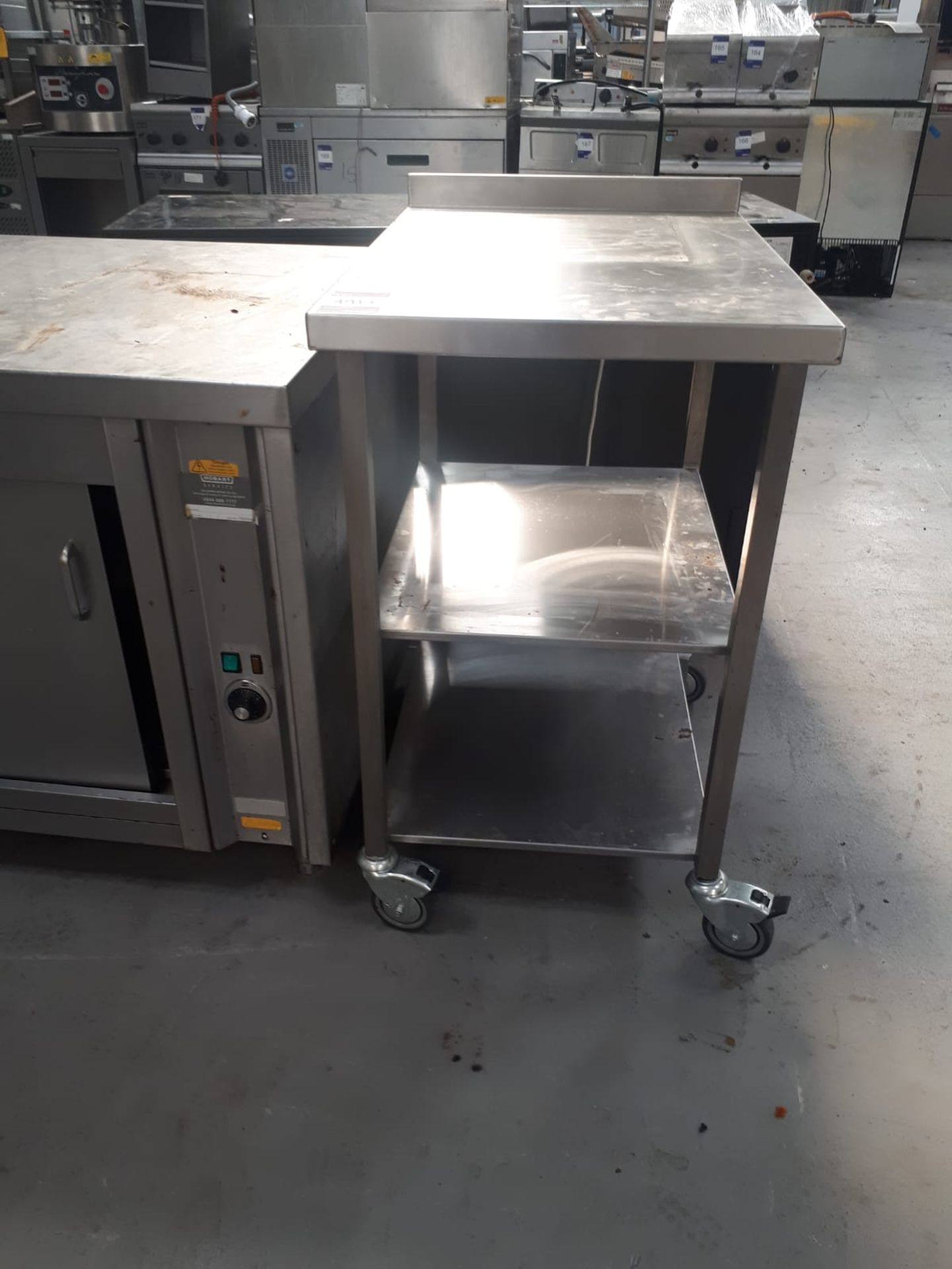 2 Shelved Stainless Steel Mobile Preparation Table - Image 2 of 2