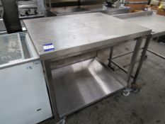 Mobile Stainless Steel Two Tier Bench, 1100 x 250