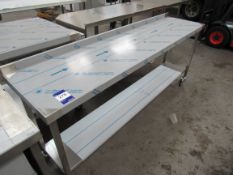 Mobile Stainless Steel Two Tier Bench, 2000 x 500