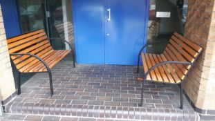 2 Steel and Wooden Benches