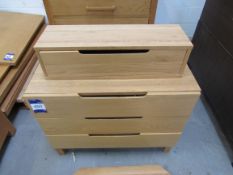 Oak Effect 3 Drawer Chest 680x840x520mm with Desk