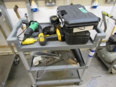 3 Tier Plastic Trolley and Various 240 Volt Hand T