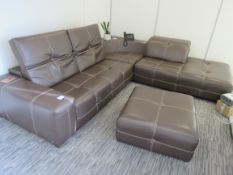 L-Shaped Modular Leather Sofa with iPod Dock and F