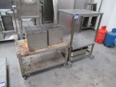 2 Various Stainless Steel Trolleys with 2 Stainless Steel Baskets