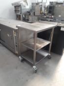 2 Shelved Stainless Steel Mobile Preparation Table