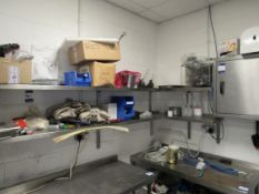 4 Stainless Steel Shelves and Wall Mounted cabinet