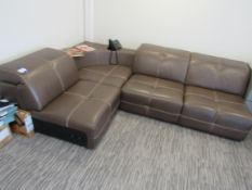 L-Shaped Leather Adjustable Sofa