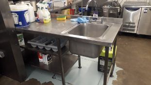 Stainless Steel Food Prep Table fitted Deep Sink &