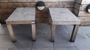 Two Oak Framed Granite Topped Tables, 1,200mm – Lo