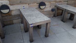 Two Oak Framed Granite Topped Tables, 700mm – Loca