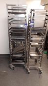 Two Bourgeat Stainless Steel Twenty Shelf Tray Trolleys with Quantity of Gastronorm & Other