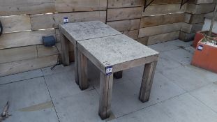 Three Oak Framed Granite Topped Tables, 700mm – Lo