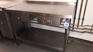 Stainless Steel Food Prep Table 1,200mm with Drawers – Located Vivo, 57-58 Upper Street, London,