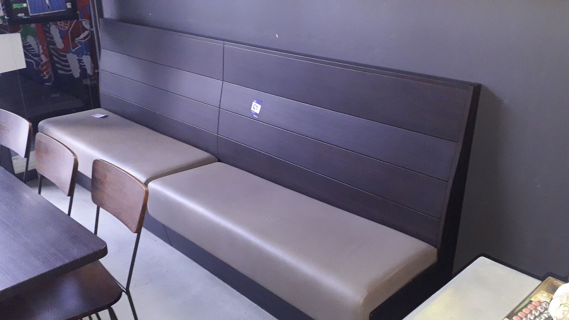 Nine Sections of Oak Effect Bench Seating, Leather Upholstered Seats – Located 85 Scoresby Street, - Image 5 of 5