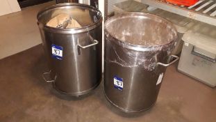 Two Stainless Steel Dry Goods Bins & Three Plastic Dry Goods Containers – Located 85 Scoresby