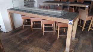 Oak Framed Granite Topped Bar Table, 2,400x700mm –