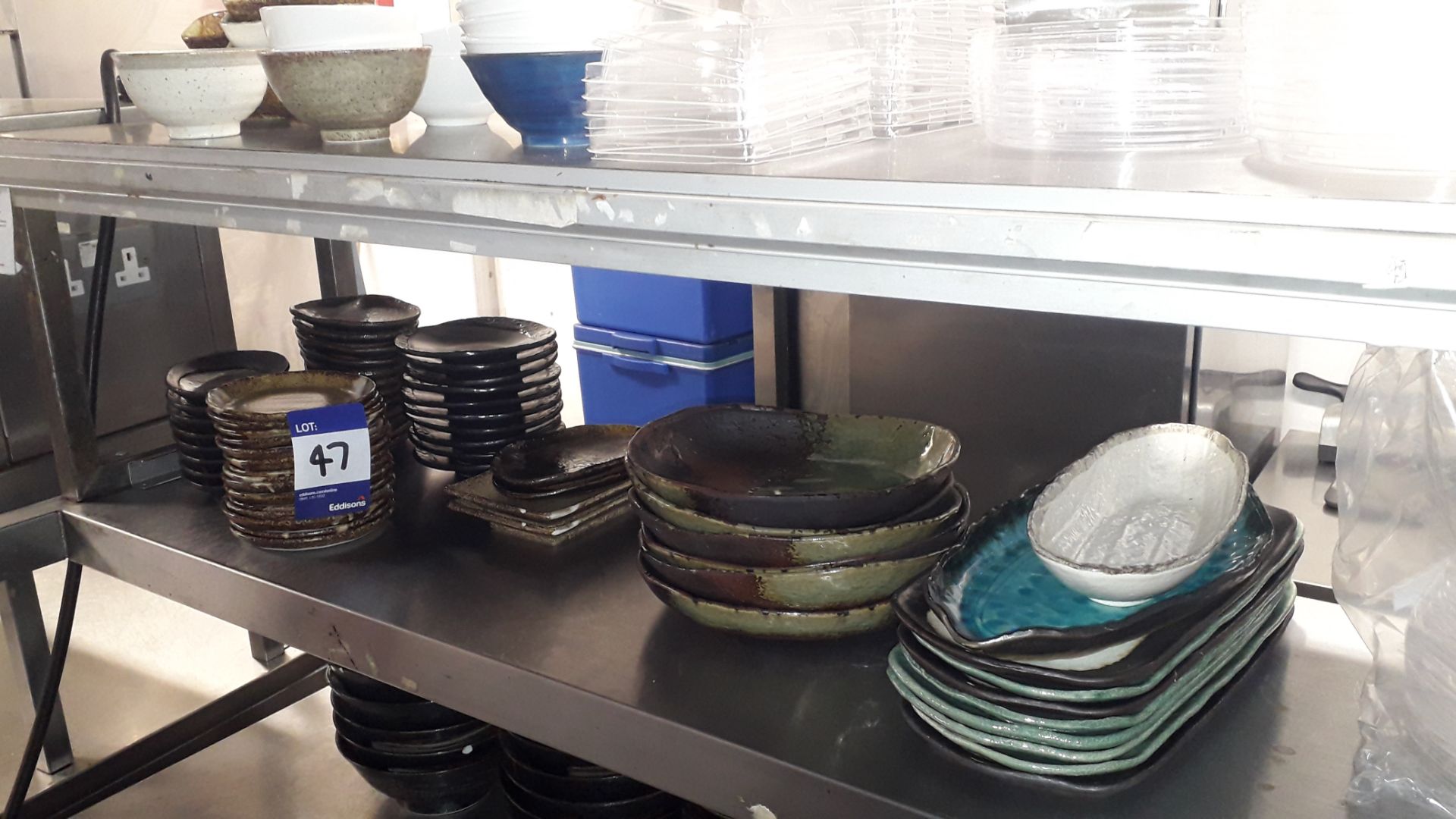 Crockery, Cutlery & Glassware as Lotted and Steel Shelving Unit – Located 85 Scoresby Street,