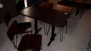 Oak Effect Twin Pedestal Table 1,100mm with 4 Steel Framed Chairs – Located 85 Scoresby Street,