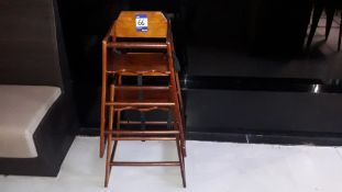 Two Timber High Chairs – Located 85 Scoresby Street, London, SE1 0XN