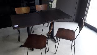 Two Oak Effect Pedestal Tables 700mm with 4 Steel Framed Chairs – Located 85 Scoresby Street,