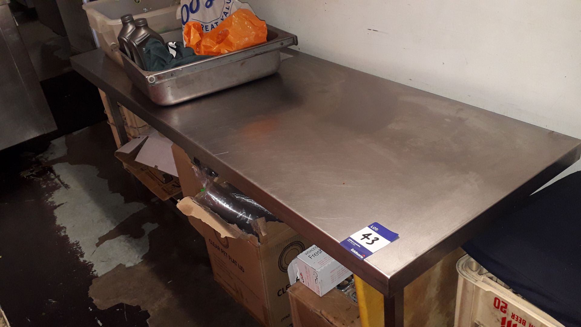 Stainless Steel Low Food Prep Table 1,800mm – Located 85 Scoresby Street, London, SE1 0XN