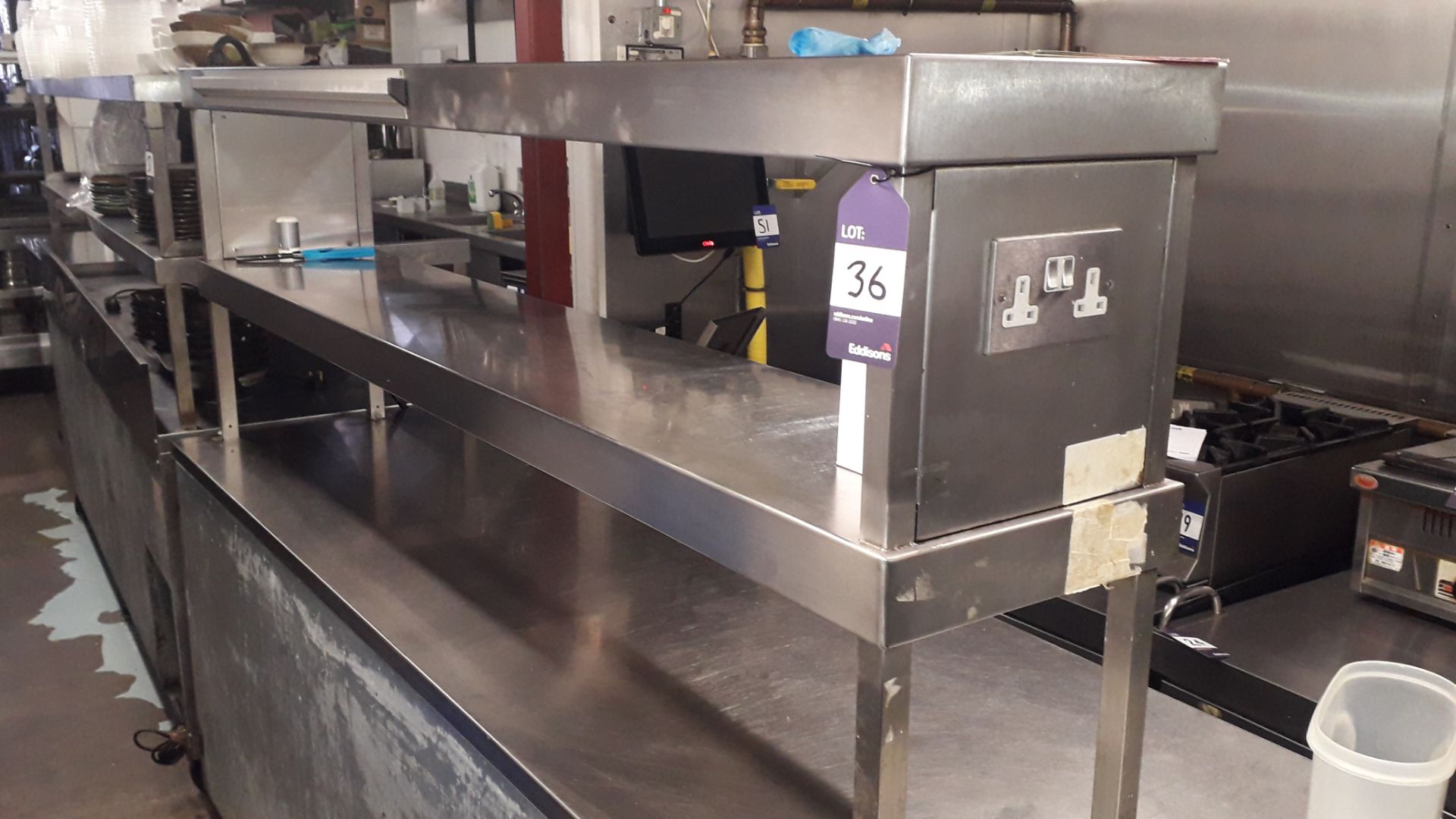 Stainless Steel Two Tier Counter Heated Gantry 2,000mm – Located 85 Scoresby Street, London, SE1