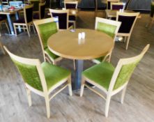 22 x Green Cushioned Timber Chairs