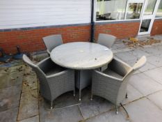 Round Garden Table and 4 x Chair Set