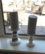 2 x Candle Stands with Silver Candles