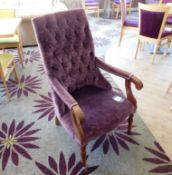 Velvet Cushioned Chair (Purple)