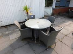 Round Garden Table and 4 x Chair Set