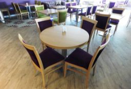 24 x Purple Cushioned Timber Chairs