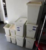 Quantity of Various Sized Plastic Ingredients Tubs