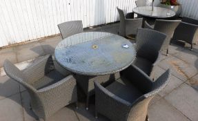 Round Garden Table and 4 x Chair Set