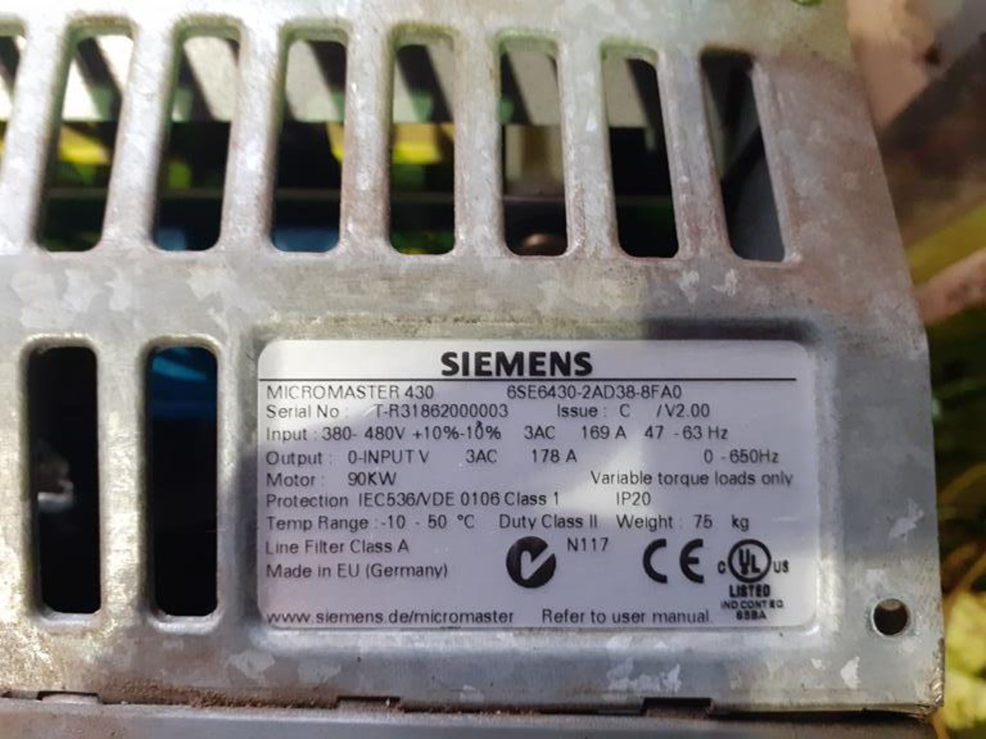 Siemens Micromaster 430 AC Inverter - Image 2 of 2