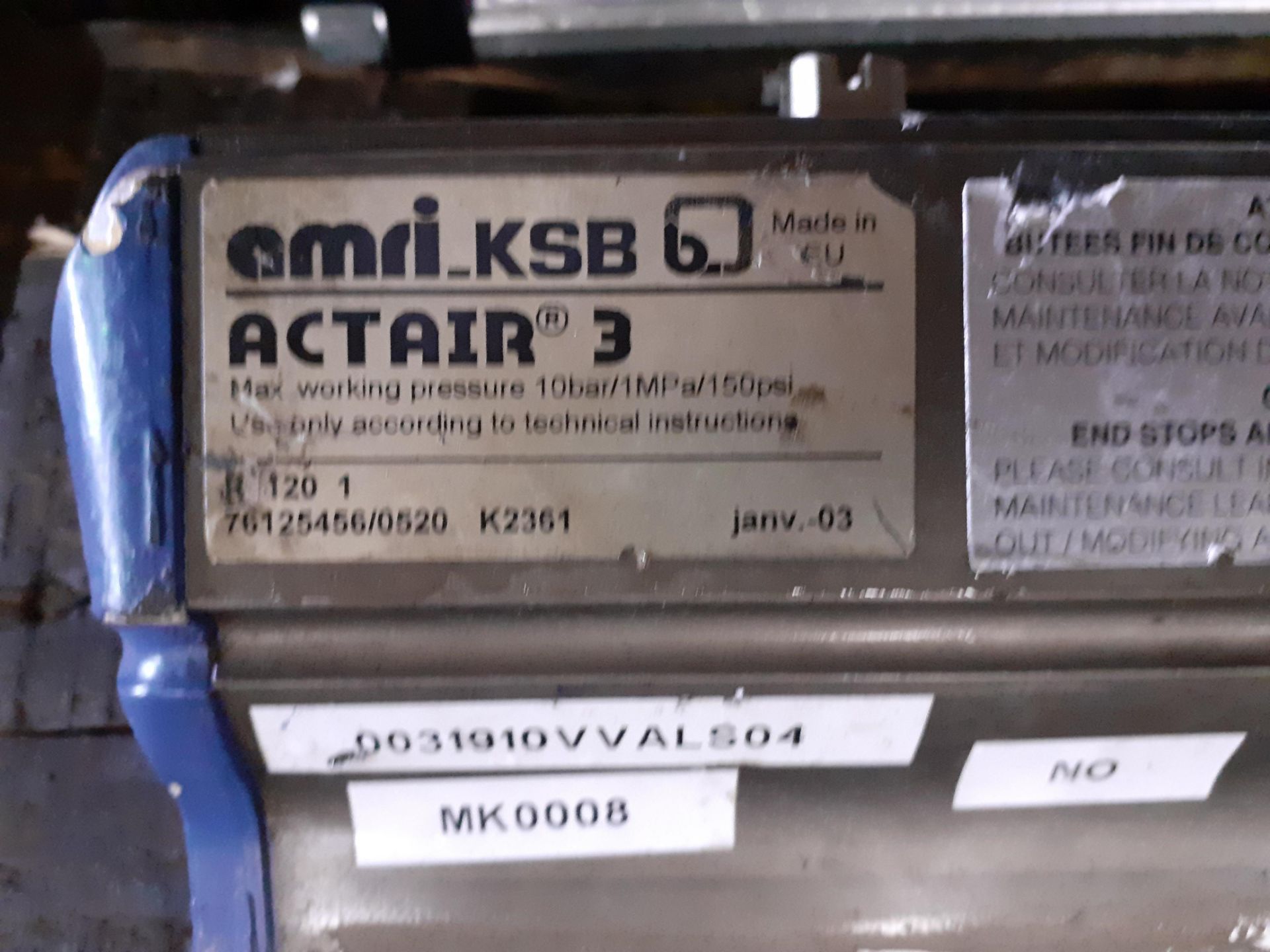 Qty of Various Actuators to include AMRI_KSB, Bray Controls and Pneumax 1320.80.250.01 Double Acting - Image 2 of 8
