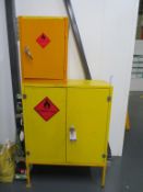 Two flammable liquid cabinets including the content ( approx dim: 900mm x 480 x 1250 and 450mm x 450