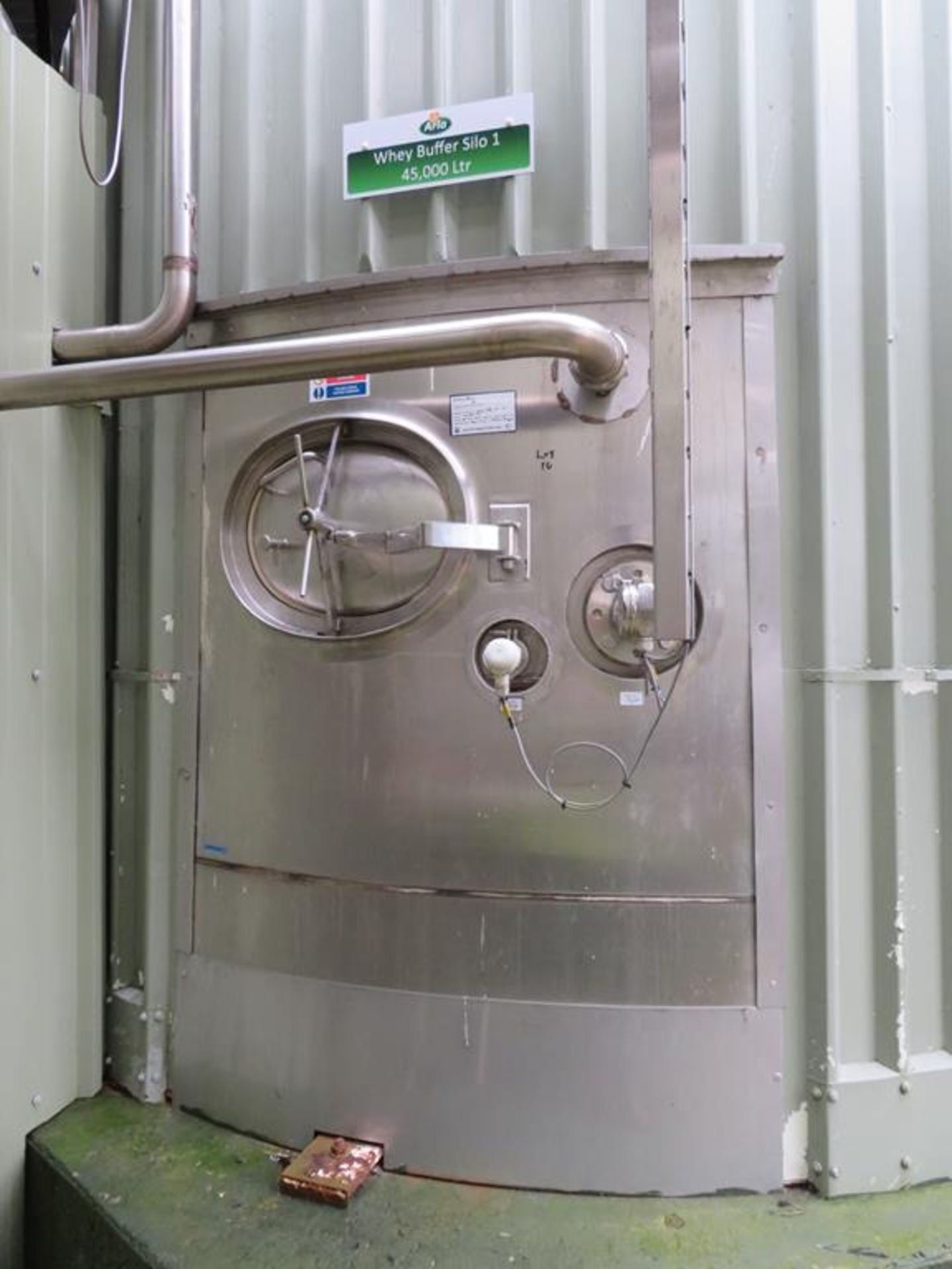 45,000 litre stainless steel lagged and clad whey - Image 2 of 4